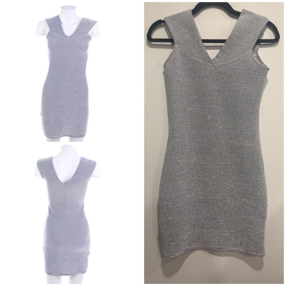 Mango Striped Sleeveless Bodycon Dress XS